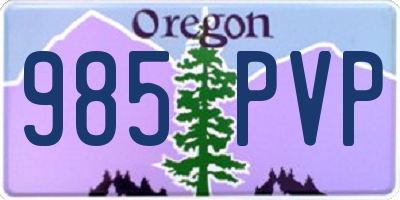 OR license plate 985PVP