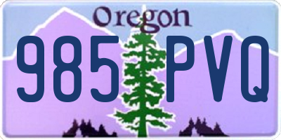 OR license plate 985PVQ