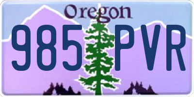 OR license plate 985PVR