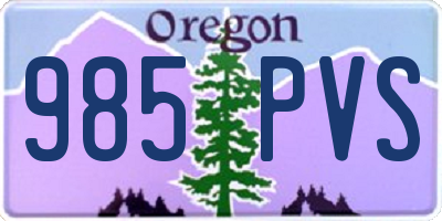 OR license plate 985PVS