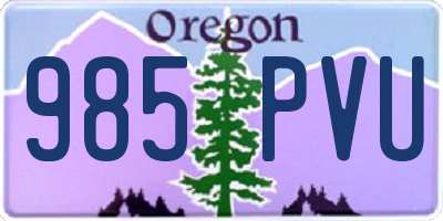 OR license plate 985PVU