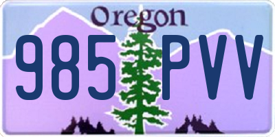 OR license plate 985PVV