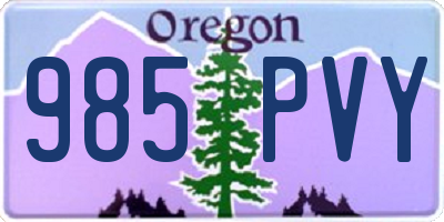 OR license plate 985PVY