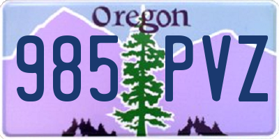 OR license plate 985PVZ
