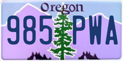 OR license plate 985PWA