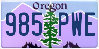 OR license plate 985PWE