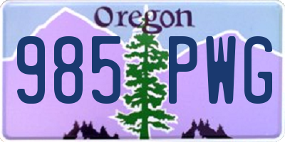 OR license plate 985PWG