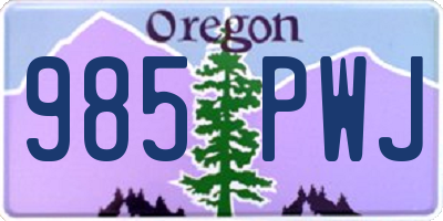 OR license plate 985PWJ