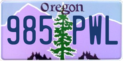 OR license plate 985PWL