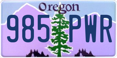 OR license plate 985PWR