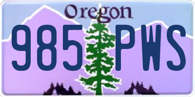 OR license plate 985PWS