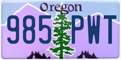 OR license plate 985PWT