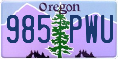 OR license plate 985PWU