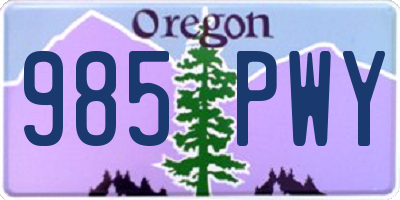 OR license plate 985PWY