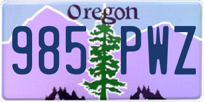 OR license plate 985PWZ