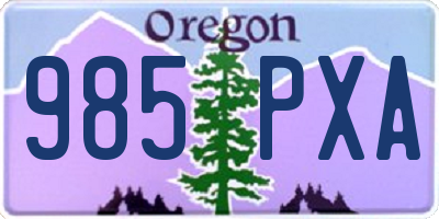 OR license plate 985PXA