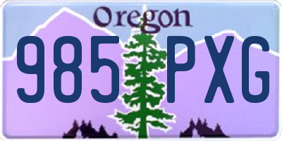 OR license plate 985PXG