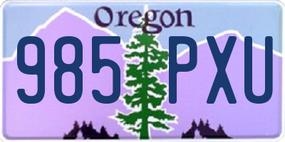 OR license plate 985PXU