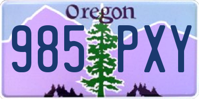 OR license plate 985PXY