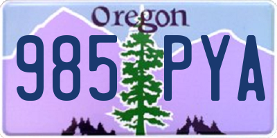 OR license plate 985PYA