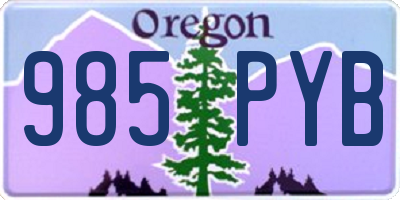 OR license plate 985PYB