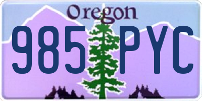 OR license plate 985PYC