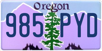 OR license plate 985PYD
