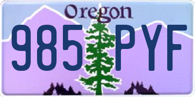 OR license plate 985PYF