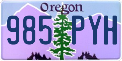 OR license plate 985PYH