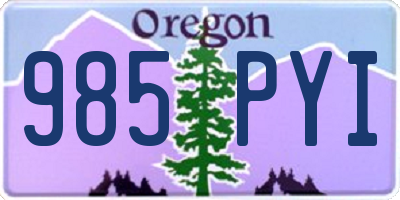 OR license plate 985PYI