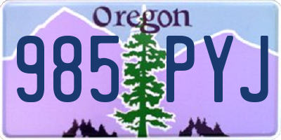 OR license plate 985PYJ
