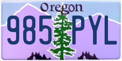 OR license plate 985PYL