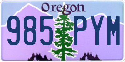 OR license plate 985PYM