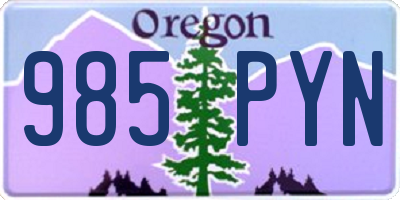 OR license plate 985PYN