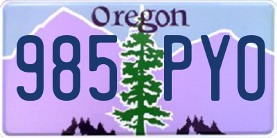 OR license plate 985PYO