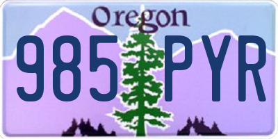 OR license plate 985PYR