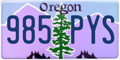 OR license plate 985PYS