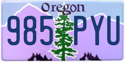 OR license plate 985PYU