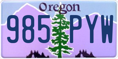 OR license plate 985PYW