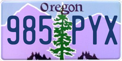 OR license plate 985PYX