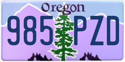 OR license plate 985PZD