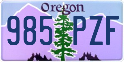 OR license plate 985PZF