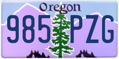 OR license plate 985PZG