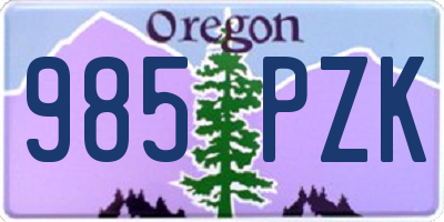 OR license plate 985PZK