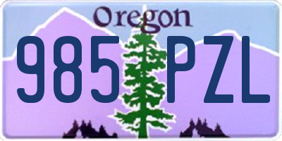 OR license plate 985PZL
