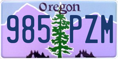 OR license plate 985PZM
