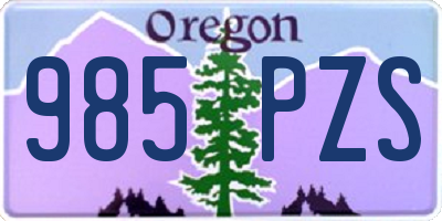 OR license plate 985PZS