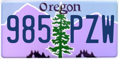 OR license plate 985PZW