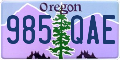 OR license plate 985QAE