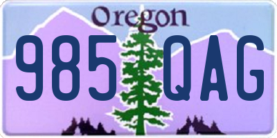 OR license plate 985QAG